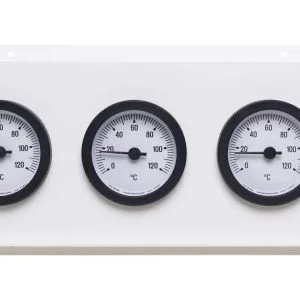 Termometerpanel med 3 stk 0-120°C termometre, ekstern sensor