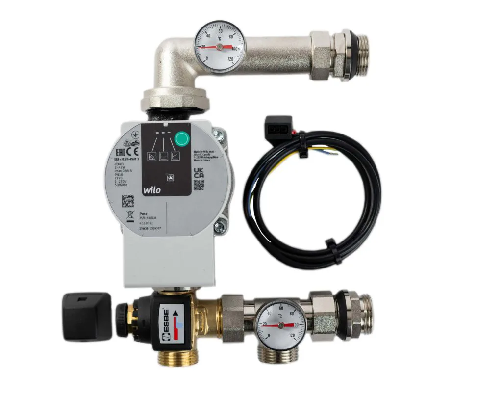 Gulvvarmeshunt med Wilo Para 25-6 pumpe 3-43W | 20-50°C