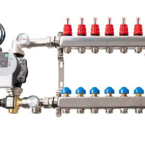 Gulvvarmeshunt med Wilo 25-6 pumpe | 6 kurs gulvvarmefordeler